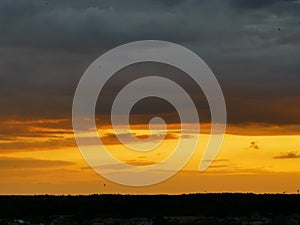 Sunset, amazing cloud scape, Krasnogorsk, Moscow area, Russia