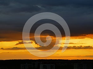 Sunset, amazing cloud scape, Krasnogorsk, Moscow area, Russia