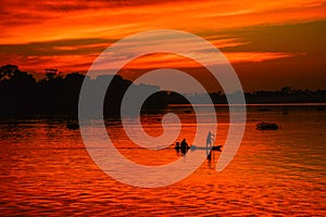 Sunset on an Amazonian river