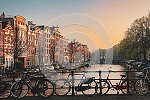 Sunset in Amsterdam photo