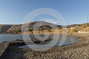 Sunset on anavyssos beach in athens