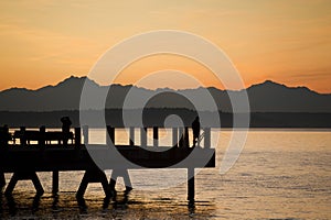 Sunset at Anchor Park in West Seattle, Washington.