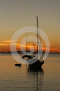 Sunset anchorage in the Whitsundays