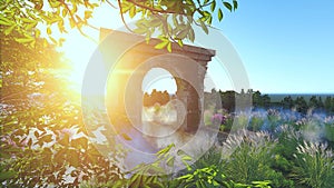 Sunset Ancient Gate Render
