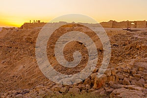 Sunset in the ancient Nabataean city of Avdat
