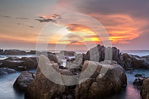 Sunset on Ancient Rocks