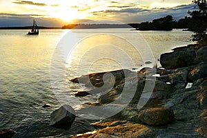 Sunset in archipelago photo