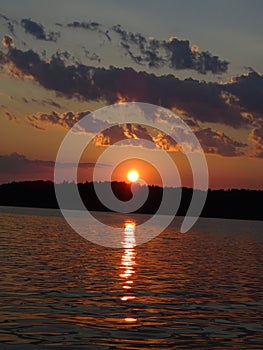 A sunset in archipelago by the gulf of Finland