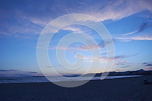 Sunset in Arenal beach in Mallorca