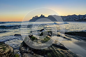 Sunset at Arpoador beach, Ipanema, Rio de Janeiro
