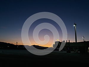Sunset at Arturo Merino Benitez airport photo