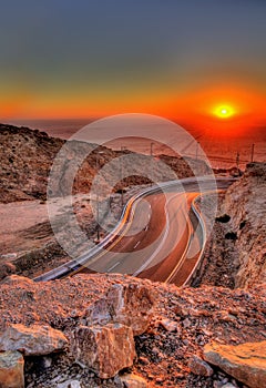 Sunset as seen from Jebel Hafeet mountain