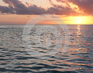 A sunset as seen from the sea in Tonga