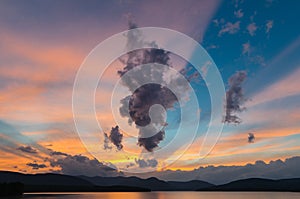 Sunset at the Ashokan Reservoir in New York State.