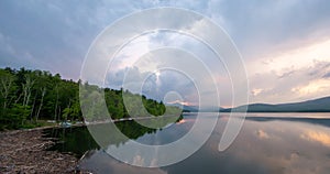 Sunset at the Ashokan Reservoir, NYC water supply.