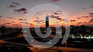 Sunset at Atalaia Lighthouse in Aracaju Sergipe Brazil. Tourism travel