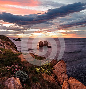 Sunset Atlantic Ocean coastline photo