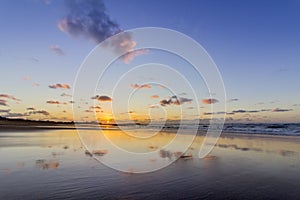 Sunset Atlantic Ocean view at Tamarist beach, in Casablanca