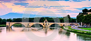 Sunset of Avignon Bridge