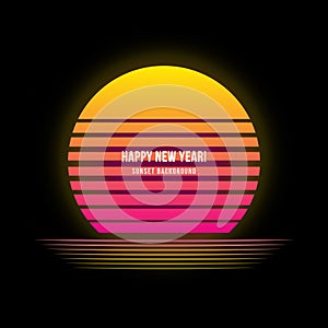 Sunset 2019 background vector image.