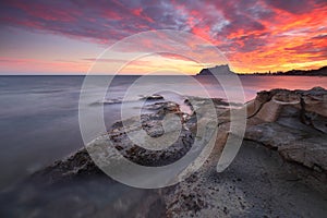 Sunset at Baladrar beach Alicante