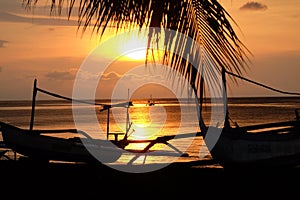 Sunset at a balinesean beach