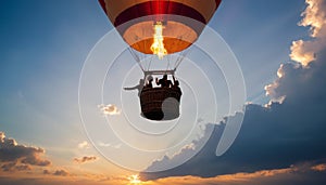 Sunset Balloon Flight Silhouettes