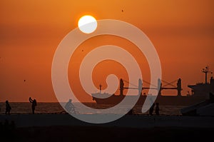 Sunset at Balneario beach photo