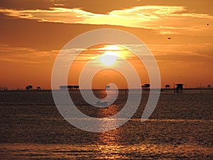 Sunset of Bangtaboon bay