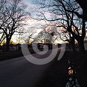 a sunset in barnsdall Oklahoma