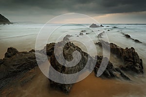 Sunset at barrika beach