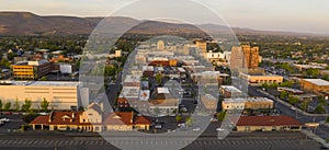 Sunset Bathes Downtown Yakima Washington in Golden Light photo