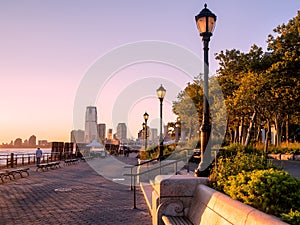 Sunset at Battery Park in New York