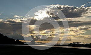 Sunset at Bay at Espiritu Santo Island in Sea of Cortez