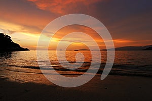 Sunset on the beach photo