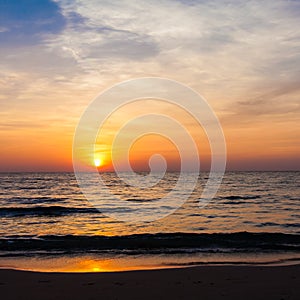 Sunset on the beach.