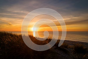 Sunset on the beach of Ahrenshoop