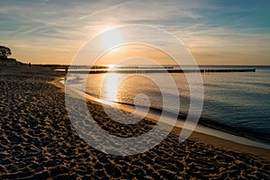 Sunset on the beach of Ahrenshoop