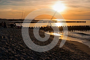 Sunset on the beach of Ahrenshoop