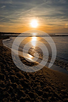 Sunset on the beach of Ahrenshoop