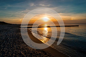 Sunset on the beach of Ahrenshoop