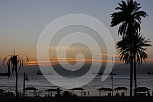 Sunset on a beach in Aqaba