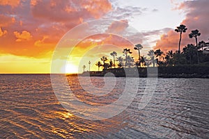 Sunset at the beach on Aruba