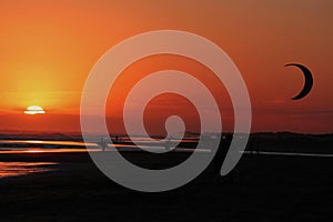 Sunset on the beach, Atlantic Ocean, Argentina