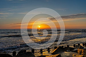 sunset on the beach baltic sea