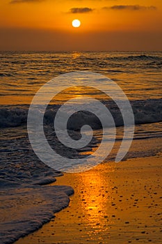 Sunset on a Beach in Carlsbad California in July