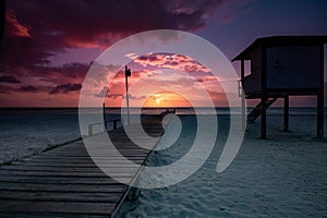 Sunset at a Beach in Coche Island, Venezuela photo