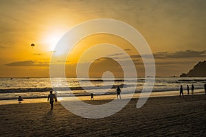 sunset on the beach in Costa Rica