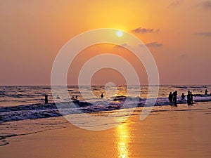 sunset at the beach, Coxs Bazar photo