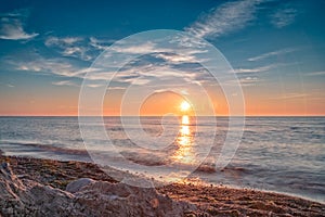 Sunset on the beach at Dranske on RÃ¼gen